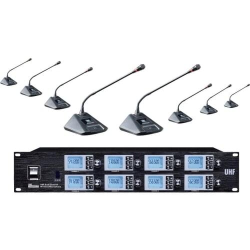 Bolymic Wireless Conference Meeting Room Microphone System 8 Channel Gooseneck Mic