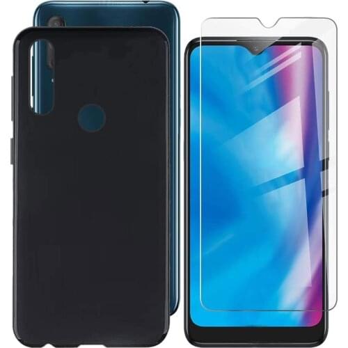 For Alcatel 1S 2020 Case for Alcatel 1S 2020 Cover + Screen Protector Tempered Glass Protective Film for Alcatel 1S 2020