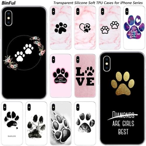 Hot best friends Dog paw Soft Silicone Fashion Case for Apple iPhone 11 Pro XS MAX XR X 7 8 Plus 6 6s Plus 5 5C 5S SE TPU Cover