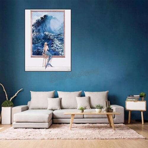 Room Decoration Canvas Painting The Mermaid Longing for The Sea Nordic Style Poster Printing Home Decoration Wall Art