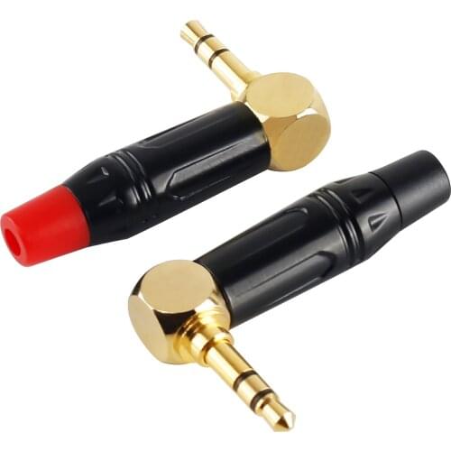 For TRS male plug 3 pole right angle 3.5mm welding type DIY audio cable connector Youcheng repair earphone headset (2 pieces)