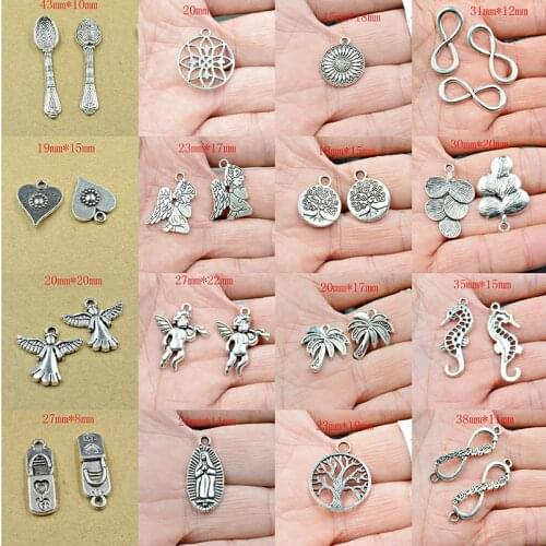 FLTMRH 5PCS 31*12mm Charms infinity symbol connectors Tibetan Silver Plated Pendants Antique Jewelry Making DIY Handmade Craf