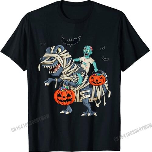 Halloween Zombie Riding T Rex Boys Women T-Shirt Camisas Men Printed On Cotton Mens Tops Tees Street New Coming T Shirts