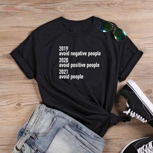 2021 Avoid People T-shirt funny women 100% Cotton tumblr graphic casual grunge unisex quote grunge Fashion unisex tee top tshirt