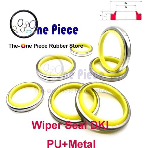 DKI ID= 35-100 mm Dust ring hydraulic cylinder parts industry Polyurethane (PU) +Metal Rubber scraper ring steel+PU