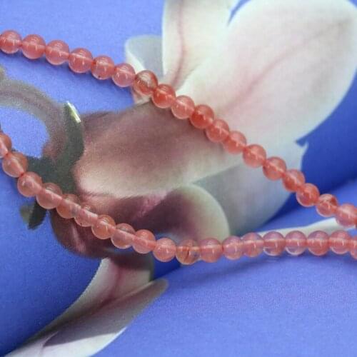 Round 4mm pink watermelon tourmaline loose beads 15inches DIY exquisite suitable for female jewelry making