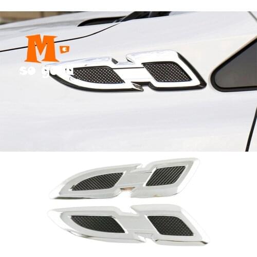 Lid Side Fender Vents Air Cover Decoration Hood Car Styling Shell 2pcs for Toyota RAV4 2017 2018 ABS Chrome Front Machine