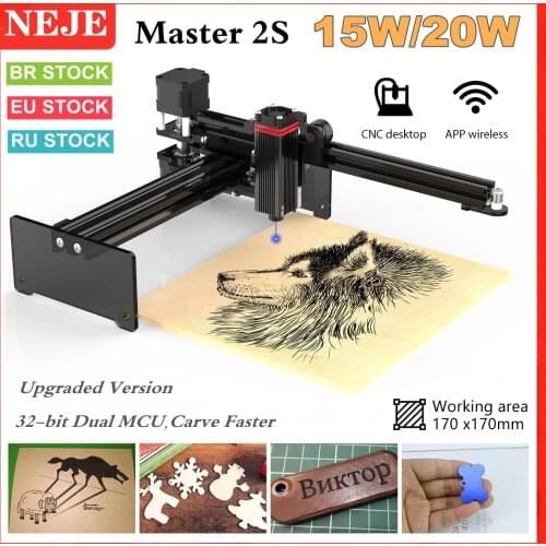 2021 NEJE Master 2s 7W Laser Engraver CNC Wood Engraving Machine DIY Laser Cutter with APP Control-Bluetooth- MEMS Protection