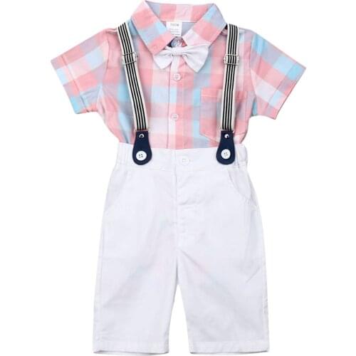 Citgeett Summer Newborn Infant Baby Boy Outfits Clothes Set Romper +Gentleman Pants Overalls Gentls Set Clothing