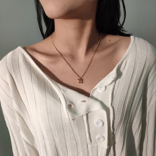 Hot Selling Fashion Jewelry With Metal Chain Clavicle Necklace Number 26 Letter Alphabet A to Z Alloy Female Necklace