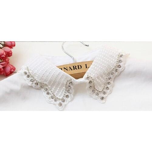 Hot sale Women Lace Hook Flower Vintage Fake Shirt Necklace Choker Collar Women Detachable Choker Necklace half shirt