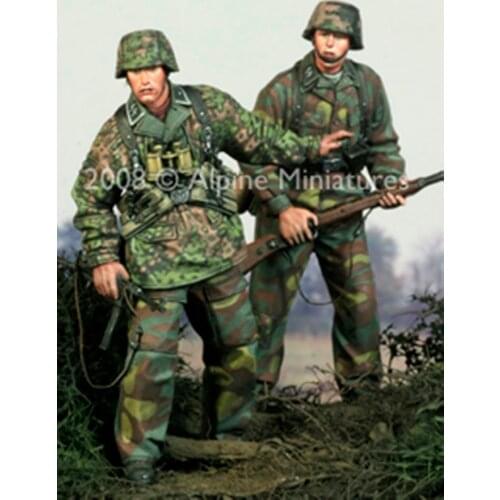 1:35 Scale Die-casting Resin World War II German Soldiers 2 Character Scenes Need To Be Assembled And Colored By Themselves