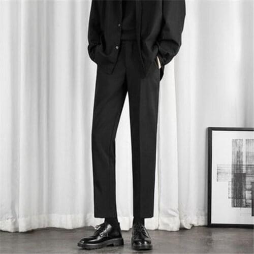 Mens Harem Pants Korean Streetwear Joggers Japanese Harajuku Sweatpants Straight Wide Leg Suit Pants Casual Trousers Plus Size
