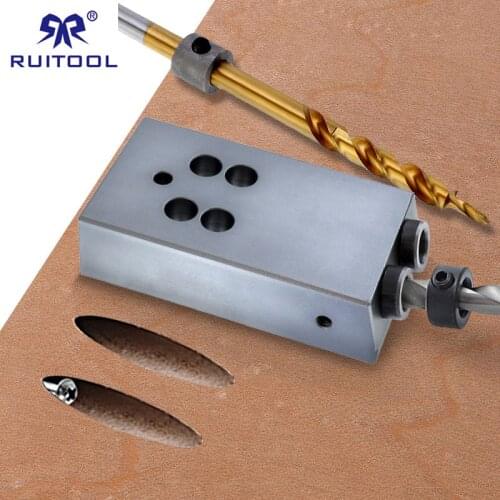 Pocket Hole Jig 9.5mm Hole Drill Guide with Large Sawdust Removal Hole Aluminum Alloy 6061 Wood Jig Tool for Carpentry