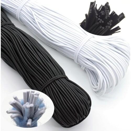 New 3mm 10m High-Quality Round Elastic Band Cord Elastic Rubber White Black Stretch Rubber For Sewing Garment DIY Accessories