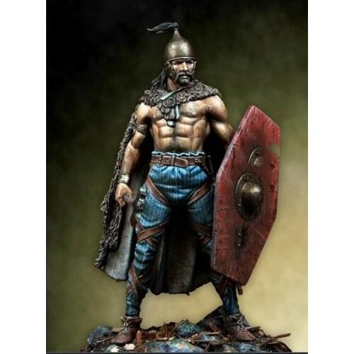 New Unassembled 1/24 75MM ancient man warrior with shield 75MM Resin Figure Unpainted Model Kit