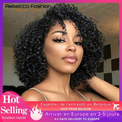 Rebecca Short Jerry Curly Wig Human hair Wigs For Black Women Peruvian Remy Bouncy Curly Bob Human Hair Full Wig Natural Hair