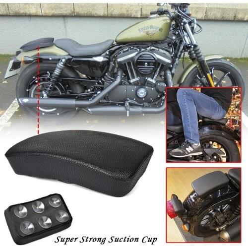Motorcycle Rear Pillion Passenger Pad Seat 6 Suction Cup For Harley Custom Chopper Dyna Sportster Softail Touring XL883 1200 48