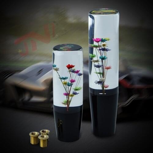 Flat Top Crystal Shift Knob Bouquet Auto Gear Shift Lever Head