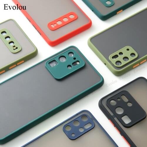 Shockproof Matte Silicone Case for Samsung S21 Plus S20 FE A02S A42 A12 M51 M31 Prime M21S M31S A01 A11 Translucent Cover Bumper