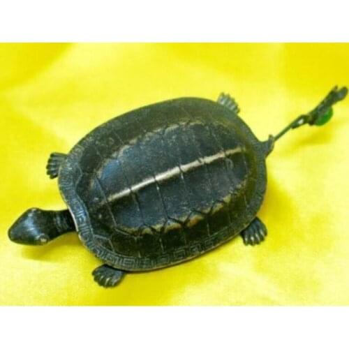 Rare Chinese old style Brass Carved tortoise/turtle padlock lock and key free shipping