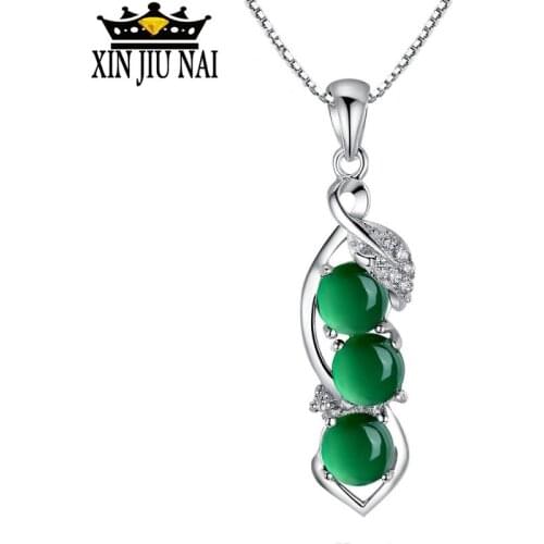 Luxury vintage green crystal gem pea female necklace pendant Royal nobility Exquisite Super shine fashion Anniversary gift