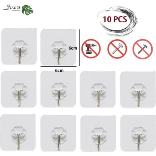 Self-adhesive Hooks Transparent Strong Suction Hooks for Home Kitchen Hooks Bathroom Hooks Cup Sucker Holder Storage Hangers