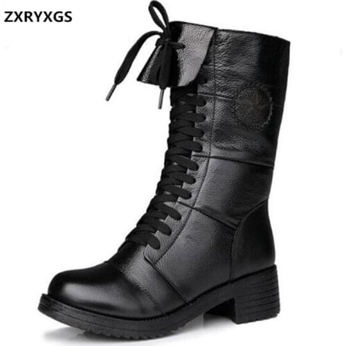 Special Offer 2021 Newest Cross Straps Autumn Winter Boots Women Boots real Leather Shoes Woman Motorcycle Boots Martin Boots