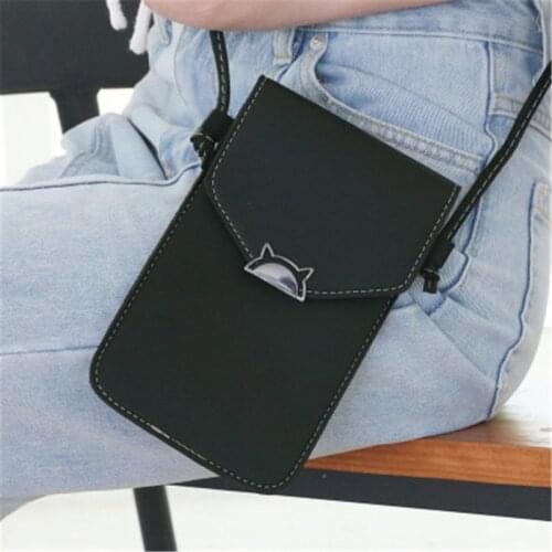 Touch Screen Cell Phone Purse Smartphone Wallet Leather Shoulder Strap Handbag Women Bag for Iphone X Samsung S10 Huawei P20
