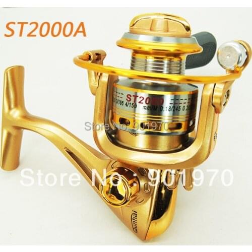 Top quality Aluminium Spool SPINNING FISHING REEL 8BB 5.1:1 ST2000 Free shipping 1pcs.2 colors available