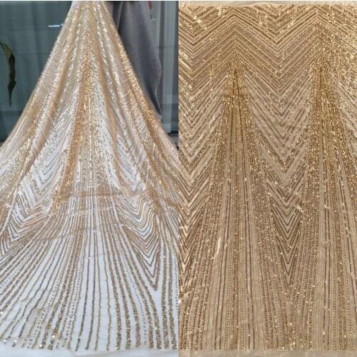 Top quality embroidered African Tulle Lace Fabric SYJ-4888813 with beads