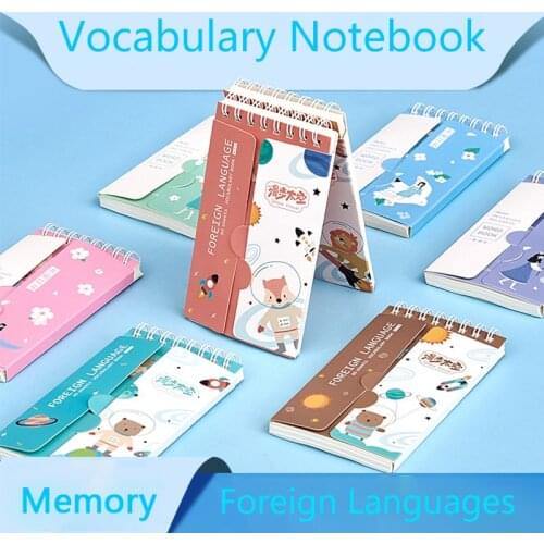 Foreign Language Learning Words Notebook Vocabulary Book Cover Up Memory Notepad Portable For English Jpanese Glossary List Memo