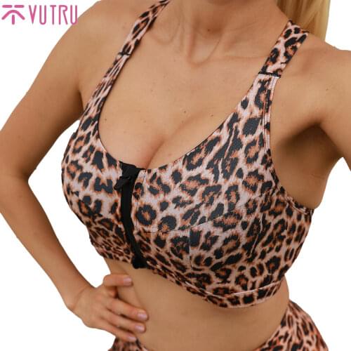 VUTRU Women Zip Front Sports Bra High Impact Racerback Padded Bra Workout Yoga Top Breathable Athletic Fitness Running Gym Vest