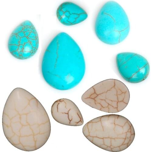 New 20-30pcs/lot Blue White Horse Eye Shape Half Flat Back Cabochons Beads DIY Fittings stone beads jewelry findings