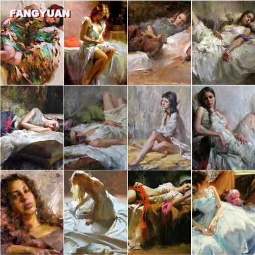 5D Diy Oil Diamond Painting Womans Portrait Vintage Home Decoration Full Diamond Embroidery Cross Stitch Kits Handmade Products