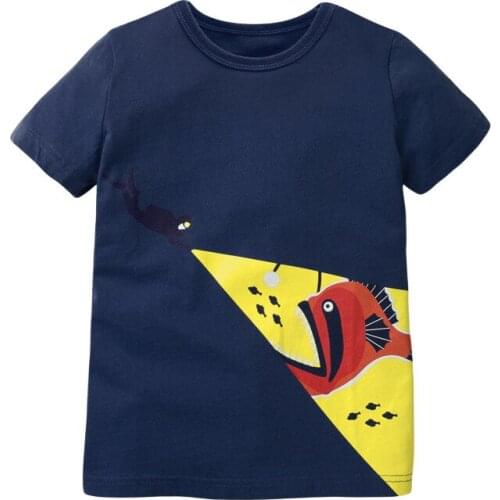 Bambino 2021 New Tees of Children 2-7 Years Pure Cotton T shirt for Kids Boys Blue Tops Clothing Baby Clothes Child Costume