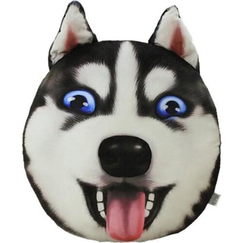 Children Plush Stuffed Toy 3D dog face pillow Baby Kids Toy for Christmas Birthday Valentines Day gift