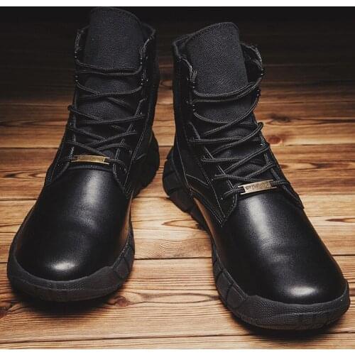 Home mens hot black knitting cuero informales mens Mens dress coturno work botas de hombre solid slip sale boots sapato spring