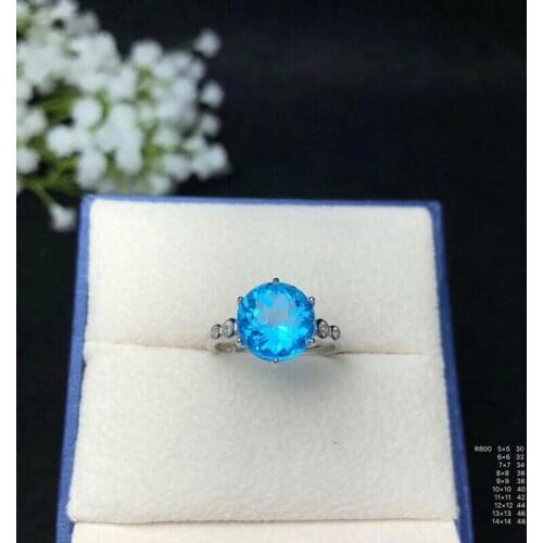 KJJEAXCMY boutique jewelry 925 sterling silver inlaid natural sapphire Topaz lady ring support detection