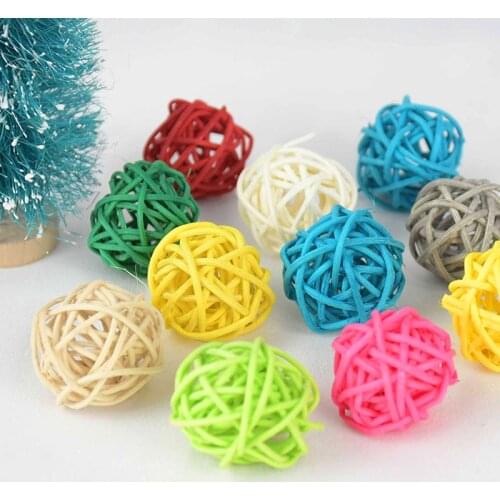 10/20Pcs Multicolor Rounnd Rattan Ball Christmas New Year Home Wedding Party Ornament Baby Shower Gift Toy Decoration