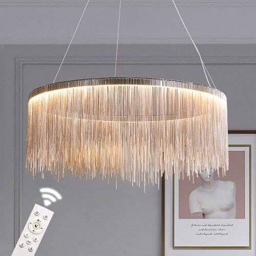 Nordic Chandelier Indoor Lighting Modern Tassel Round Chandeliers for Home Living room bedroom Lustre Minimalism Hanging Lamp