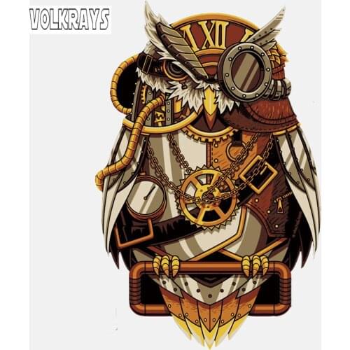 Volkrays Fashion Car Sticker Mechanical Pirate Owl Accessories High Quality PVC Decal for Opel Astra H Jdm Lada Granta,14cm*9cm