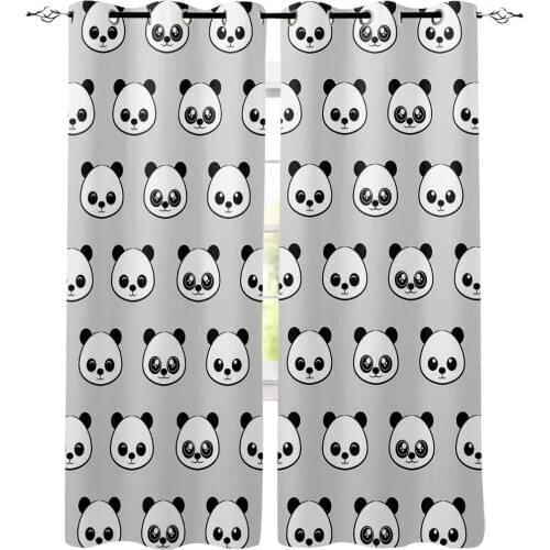 Cartoon Panda Room Curtains Large Window Window Curtains Dark Living Room Bathroom Kids Room Curtain Window Treatment Curtain