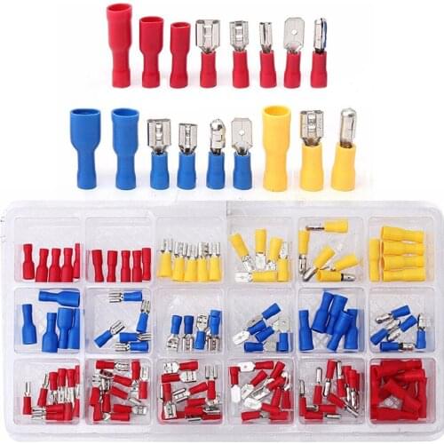 Electrical Assorted Insulated Wire Cable Terminal Crimp Connector Spade Set Kit