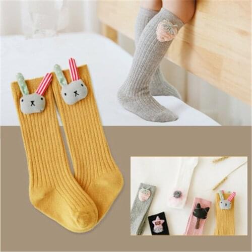 Newborn Baby Girls Cartoon Rabbit Star Flower Floor Socks Anti-Slip Step Socks Baby Socks No-slip Infant Cotton Socks