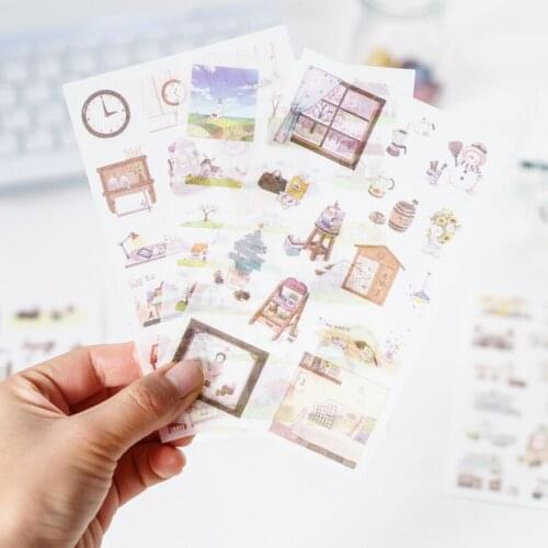 6pcs Leisure life paper sticker Organizer Calendar Diary Book Planner Scrapbook Decoration Diary Sticker papeleria