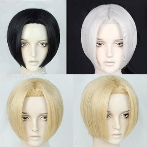 Anime Tokyo Revengers Sano Manjiro Cosplay Wig Mikey Black White Blond Short Heat Resistant Hair Synthetic Cosplay Wigs + WigCap