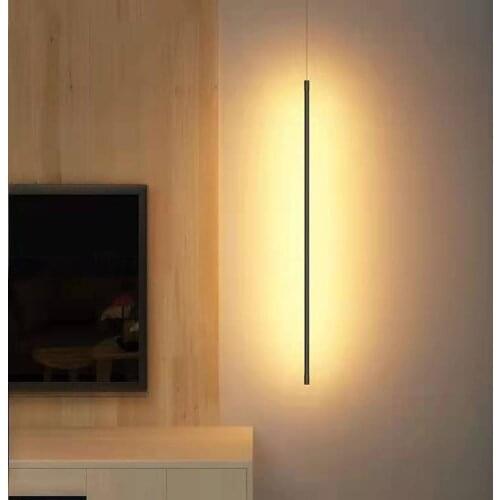 Modern Minimalist Bedroom Bedside LED Pendant Light Luxury Long Line Hanging Light Room Background long strip Pendant Lamps