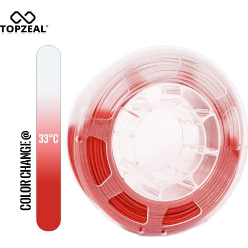TOPZEAL 3D Printer PLA Temperature Change Color Filament, Dimensional Accuracy +/- 0.05 , 1KG Spool, 1.75mm , Red To White