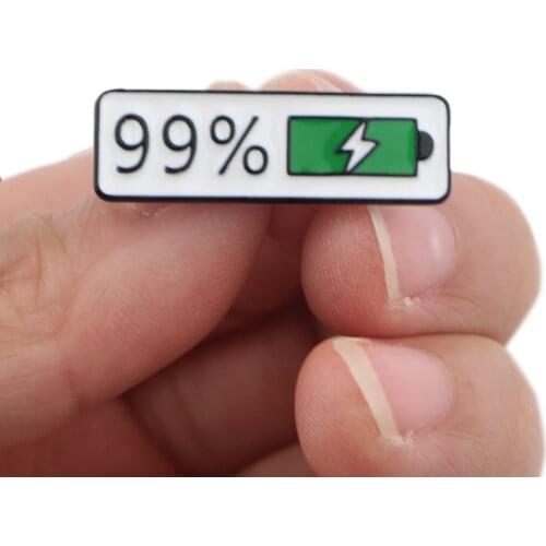 YQ046 Creative Square Battery Metal Badge Brooch for Clothes Bag Jeans Shirt Collar Enamel Lapel Pin For Women Men Jewelry Gifts